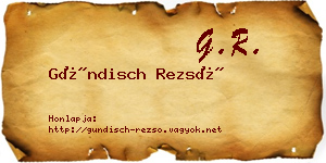 Gündisch Rezső névjegykártya